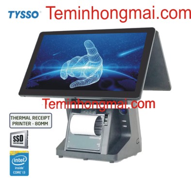 máy pos cảm ứng tính tiền TYSSO TS1515SP (máy in hóa đơn nhiệt, 2 màn hình)